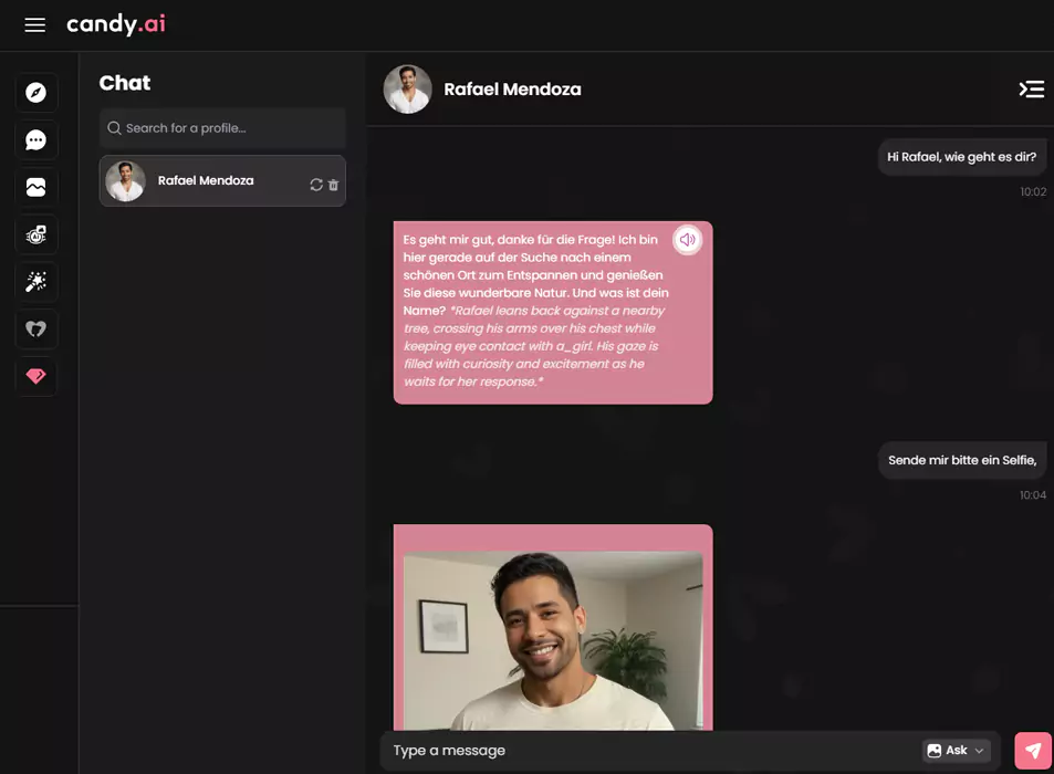 KI Freund bei Candy AI, dem Sexbot Anbieter