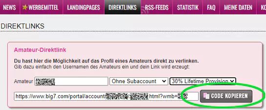 Generiere dir deinen Adult Affiliate Link zum Geld verdienen